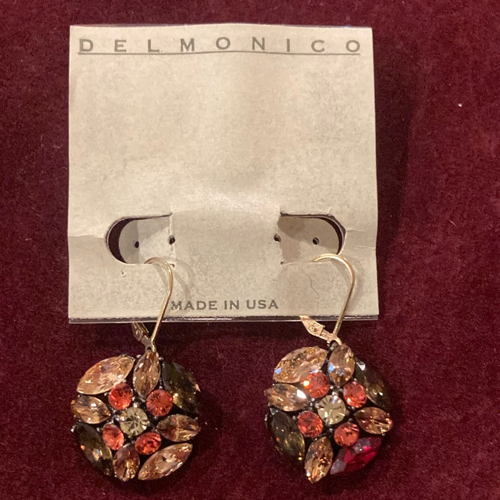 Multicolored pink shade silver earrings -nwt